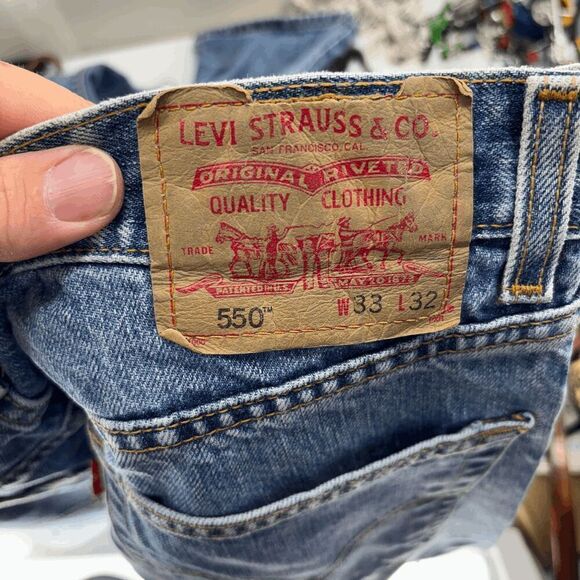 Vintage Levis Jeans Mens 33x32 Act(32x31) Blue 550 Relaxed Straight Denim Y2K - Picture 6 of 8